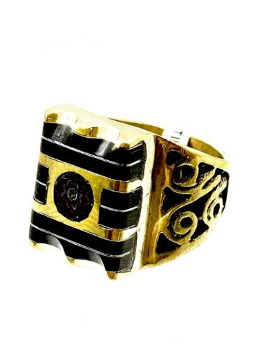 SELLOS DE HOMBRE ESTILO TRIBAL DORADOS Y MADERA | ANILLOS UNICOS