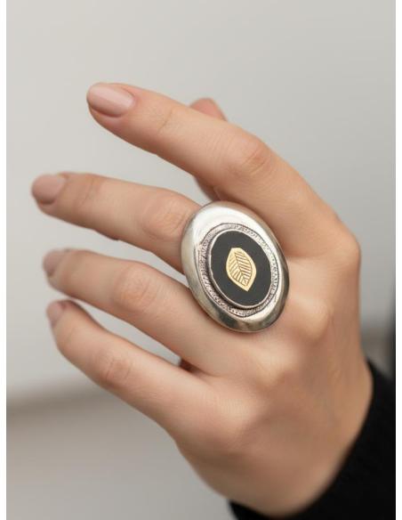 ANILLOS GRANDES MUJER PLATEADOS CON MADERA | JOYAS TUAREG