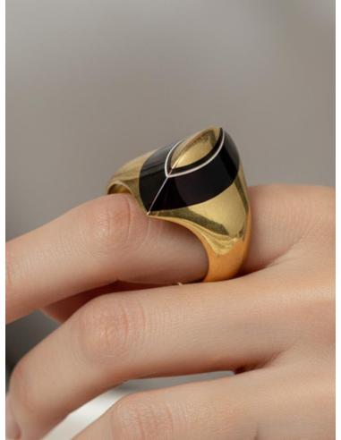 ANILLOS TUAREG DORADOS CON DETALLE ROJO | JOYAS HOMBRE