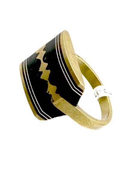 ANILLOS DE HOMBRE SELLO CUADRADO CON MADERA | JOYAS TUAREG