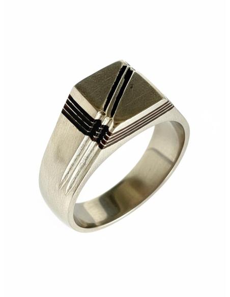 ANILLOS HOMBRE TUAREG SELLO CUADRADO PLATEADO | JOYA ETNICA