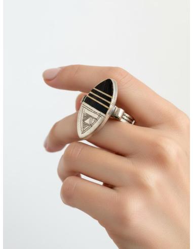 ANILLOS HOMBRE ORIGINALES EN PLATEADO Y MADERA | JOYA TUAREG TRIBAL