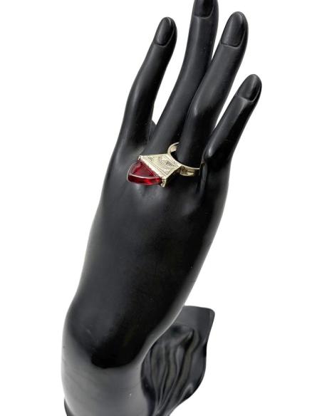 ANILLOS UNISEX PLATEADOS TRIBALES CON ROJO | JOYAS TUAREG