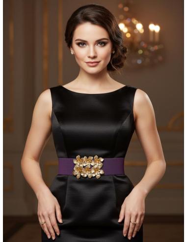 CINTURONES ELASTICOS MORADOS Y DORADOS | NOCHE FIESTA Y BODA