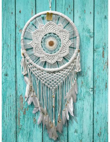 ATRAPASUEÑOS BEIGE ROTO GRANDES ESTILO BOHO CHIC | TRIBAL