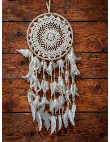 ATRAPASUEÑOS BLANCOS IBICENCOS CON PLUMAS | DECORACION BOHO