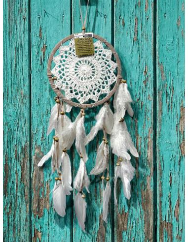 ATRAPASUEÑOS BLANCO Y BEIGE ESTILO BOHO CHIC | DECORACION HOGAR
