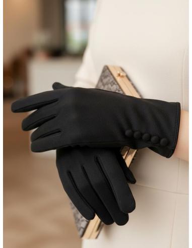 GUANTES CORTOS NEGROS PARA OTOÑO INVIERNO | ACCESORIOS MODA MUJER