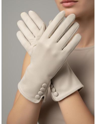 GUANTES CORTOS BEIGE PARA OTOÑO INVIERNO | ACCESORIOS MODA MUJER