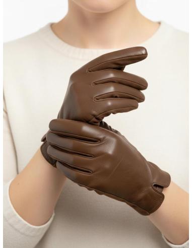 GUANTES MARRONES CORTOS COMPLEMENTOS DE MODA | MUJER OTOÑO INVIERNO