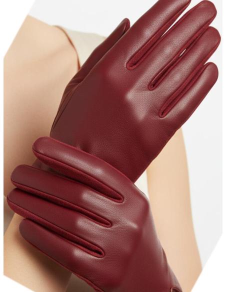 GUANTES GRANATES CORTOS COMPLEMENTOS DE MODA | MUJER OTOÑO INVIERNO