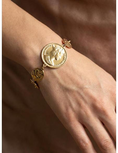 PULSERAS CON MONEDAS DORADAS REPLICA JOYA ANTIGUA | MODA MUJER
