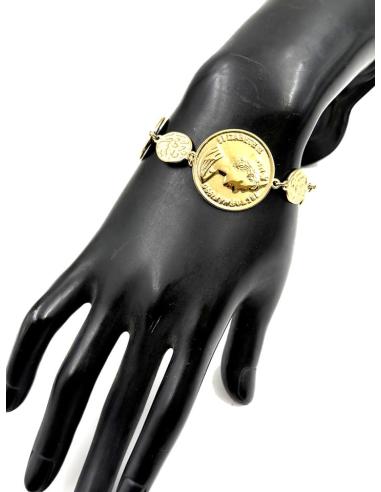 PULSERAS CON MONEDAS DORADAS REPLICA JOYA ANTIGUA | MODA MUJER