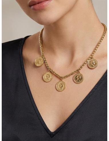 COLLARES DORADOS CON MONEDAS COLGANTES | JOYITAS ELEGANTES