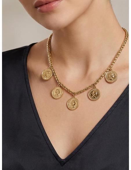 COLLARES DORADOS CON MONEDAS COLGANTES | JOYITAS ELEGANTES