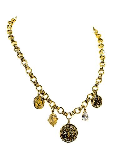 COLLARES DORADOS CON MONEDAS Y DIJES DE MODA | JOYITAS ELEGANTES