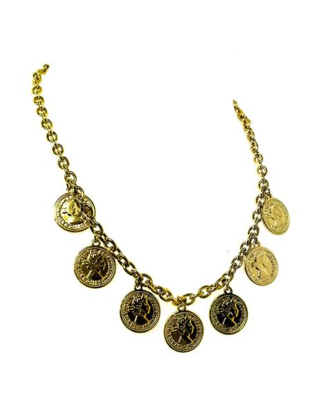 COLLARES CORTOS DORADOS CON MONEDAS COLGANTES | JOYITAS MODA