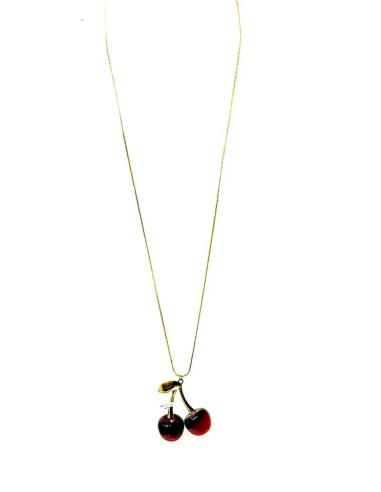 COLLARES LARGOS DORADOS CON COLGANTE DE CEREZAS | MODA MUJER