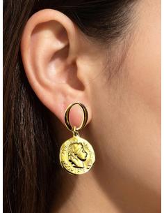 PENDIENTES DORADOS PARA MUJER COLECCION MONEDAS | ESTILO ELEGANTE 2