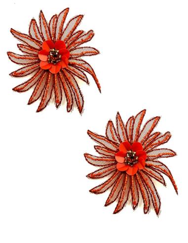 PENDIENTES NARANJAS DE TELA PARA INVITADAS | PENDIENTES BODA