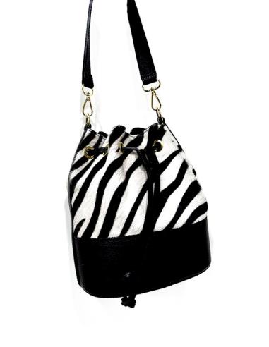 BOLSOS MUJER DE PIEL BLANCO Y NEGRO DIBUJO CEBRA | ANIMAL PRINT
