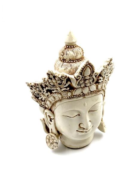CABEZA DE BUDA INDIO BLANCO FIGURA DE MESA | EL JARDIN DEL DESEO