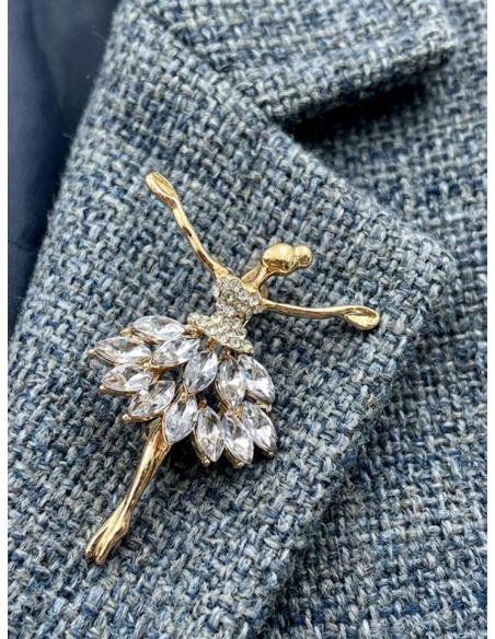 BROCHES MUJER ELEGANTES BAILARINA DE CRISTAL | ACCESORIO ACTUAL
