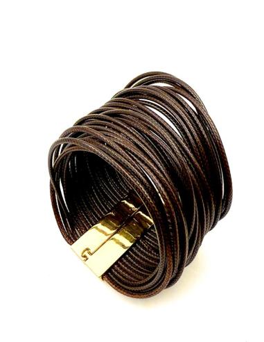 PULSERAS CUERO MARRONES ANCHAS DE MUJER | MODA ETNICA BOHO