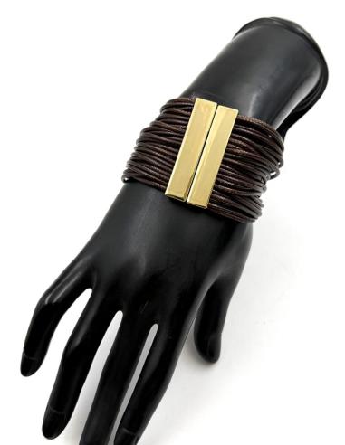 PULSERAS CUERO MARRONES ANCHAS DE MUJER | MODA ETNICA BOHO
