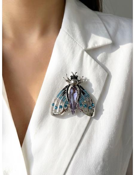 BROCHES MODA PARA MUJER AZULES DE INSECTOS | ACCESORIOS ACTUALES