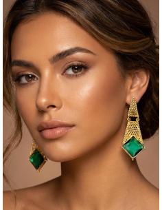 PENDIENTES DE INVITADA DE BODAS DORADOS Y VERDES | INVITADAS 2