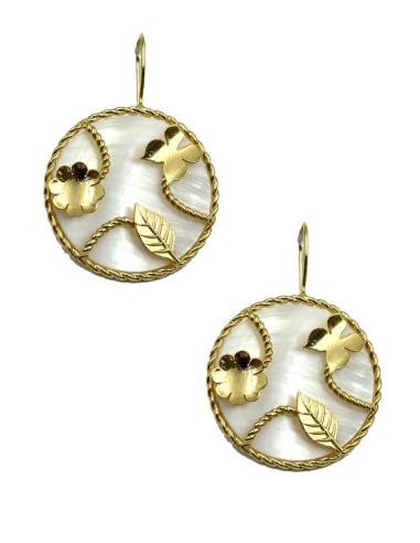 PENDIENTES LARGOS DORADOS CON NACAR PARA BODAS | JOYA INVITADA