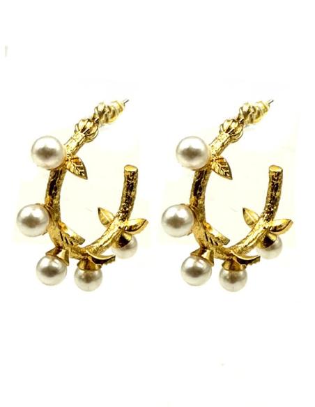 PENDIENTES DE ARO CON PERLAS DISEÑOS ORIGINALES