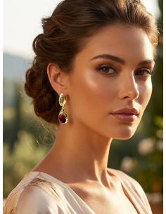 PENDIENTES BUGAMBILIAS Y DORADOS DE ARITO Y PIEDRAS | JOYAS DIA Y NOCHE 2