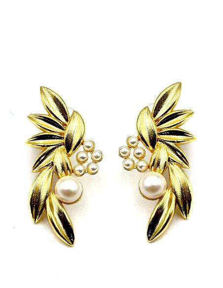 PENDIENTES PARA BODAS DORADOS CON PERLAS | INVITADA Y MADRINA