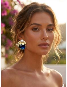 PENDIENTES INVITADA CORTOS DE PERLAS Y PIEDRAS | MADRINAS DE BODA 2