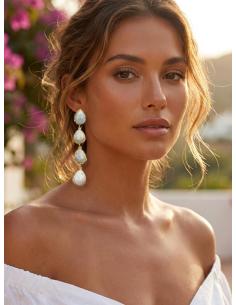 PENDIENTES BODA LARGOS PIEDRA LUNA BLANCOS | JOYA INVITADA 2