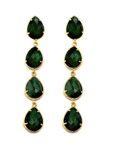 PENDIENTES BODA VERDES JADE LARGOS DE PIEDRA | JOYA INVITADA
