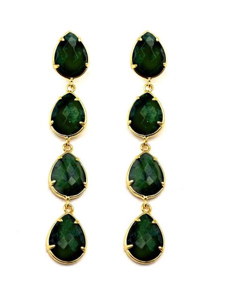 PENDIENTES BODA VERDES JADE LARGOS DE PIEDRA | JOYA INVITADA