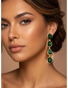 PENDIENTES BODA VERDES JADE LARGOS DE PIEDRA | JOYA INVITADA 2