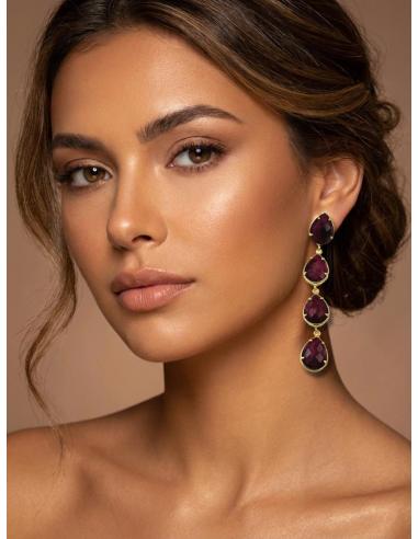 PENDIENTES BODA DE PIEDRAS RUBI BUGAMBILIAS | JOYA INVITADA