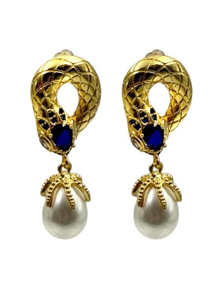 PENDIENTES PARA BODAS CON PERLAS Y PEDRERIA AZUL | INVITADA Y MADRINA