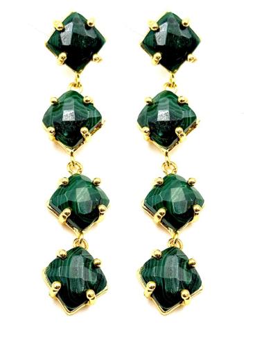 PENDIENTES LARGOS DE INVITADA PIEDRA VERDE | BODA Y EVENTO