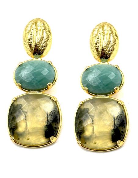 PENDIENTES DE PIEDRAS SEMIPRECIOSAS VERDES | INVITADA BODAS