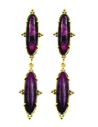 PENDIENTES DE INVITADA LARGOS EN MORADO CARDENAL | BODA Y EVENTO