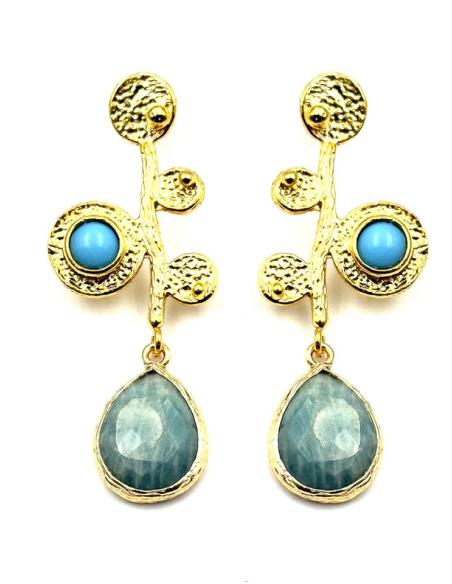 PENDIENTES INVITADA Y MADRINA VERDE AGUA Y AZUL | JOYAS BODA