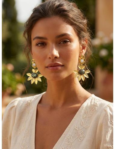 FABULOSOS PENDIENTES LARGOS VERDE OLIVA | BODA DE NOCHE