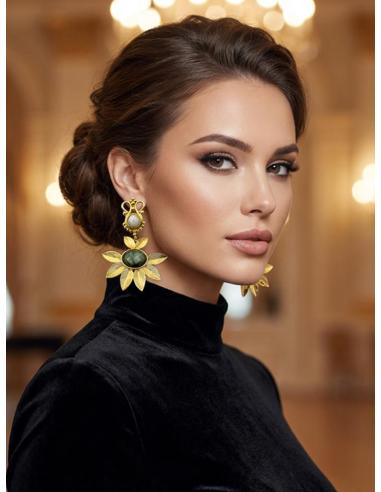 FABULOSOS PENDIENTES LARGOS VERDE OLIVA | BODA DE NOCHE