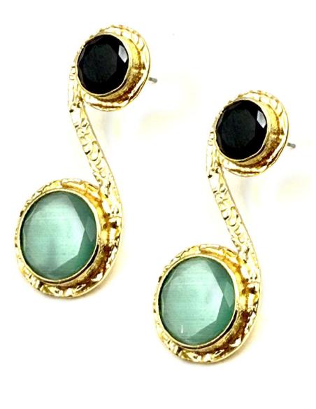 PENDIENTES MODA DE INVITADA VERDES Y NEGROS | MADRINAS BODAS