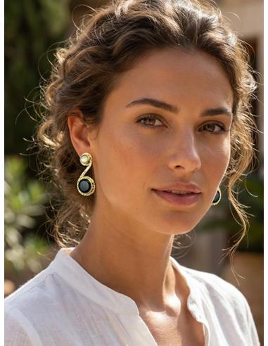 PENDIENTES MODA DE INVITADA VERDES Y NEGROS | MADRINAS BODAS